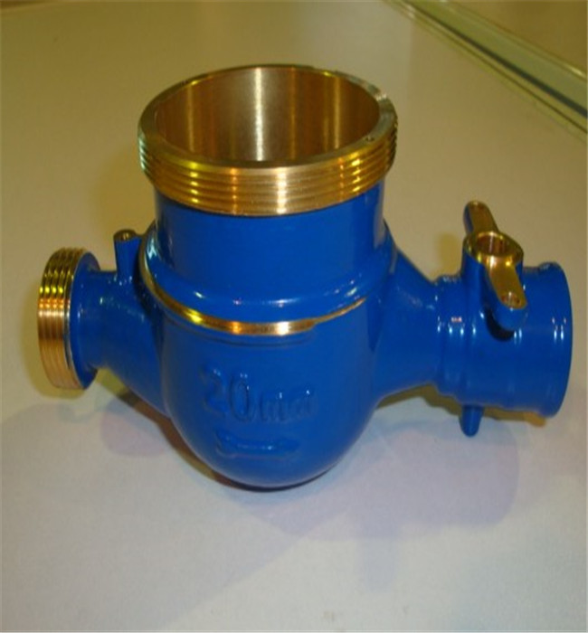 Brass Valve Controlled Water Meter Body , Heavy Duty Water Flow Meter Body